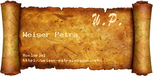 Weiser Petra névjegykártya